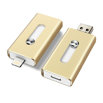 Gold Metal OTG USB Flash Drive 3.0 para iPhone